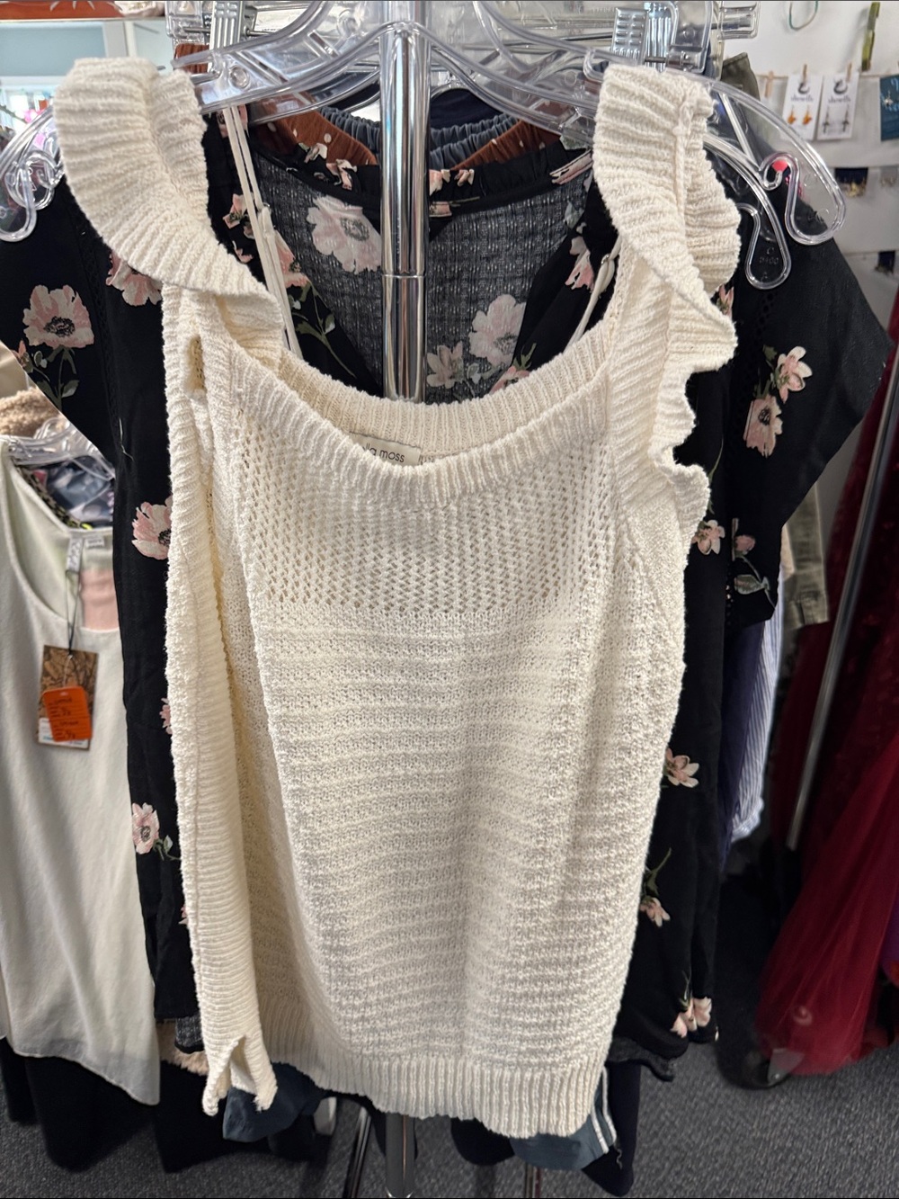 Ella moss knit tank L // 091914